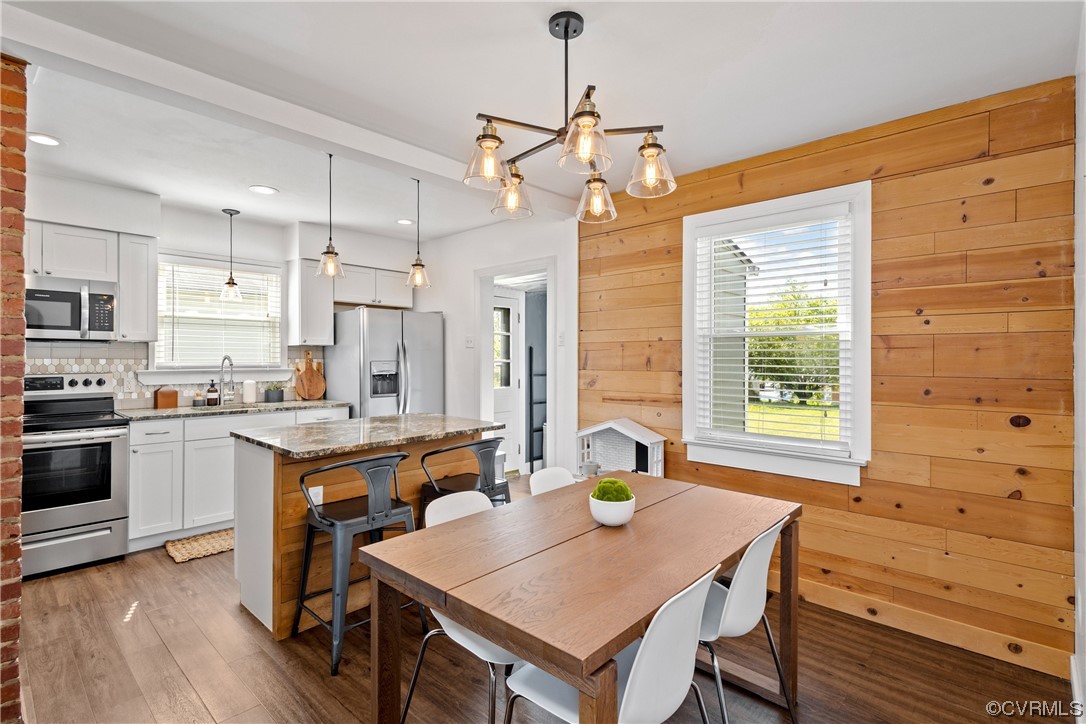 Dining area and kitchen