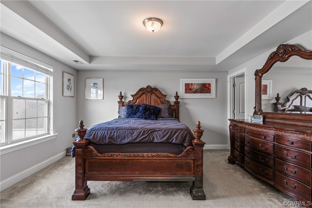 Primary Bedroom with windows, overhead light, & wa