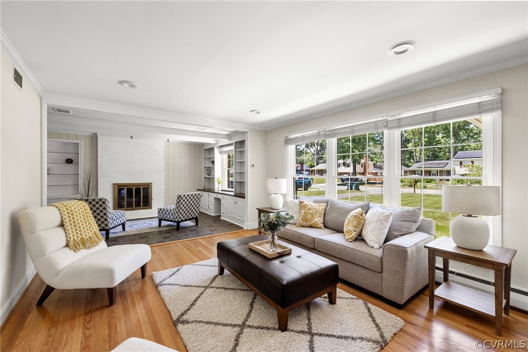 View through Triple Living Room Windows