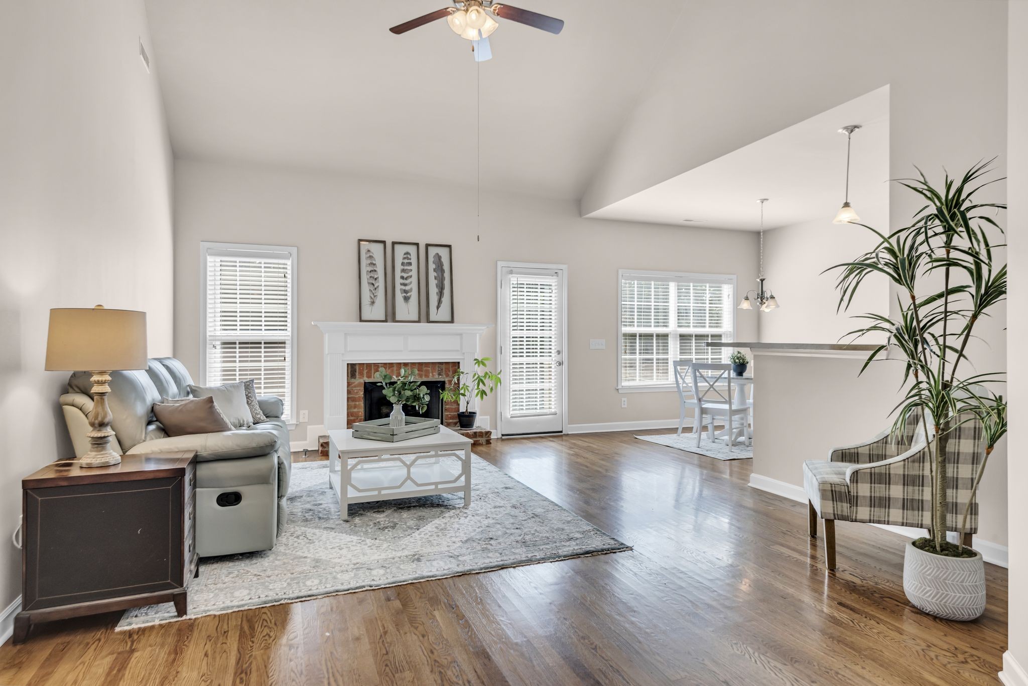 This stunning great room has HIGH ceilings, making the room feel twice as large!