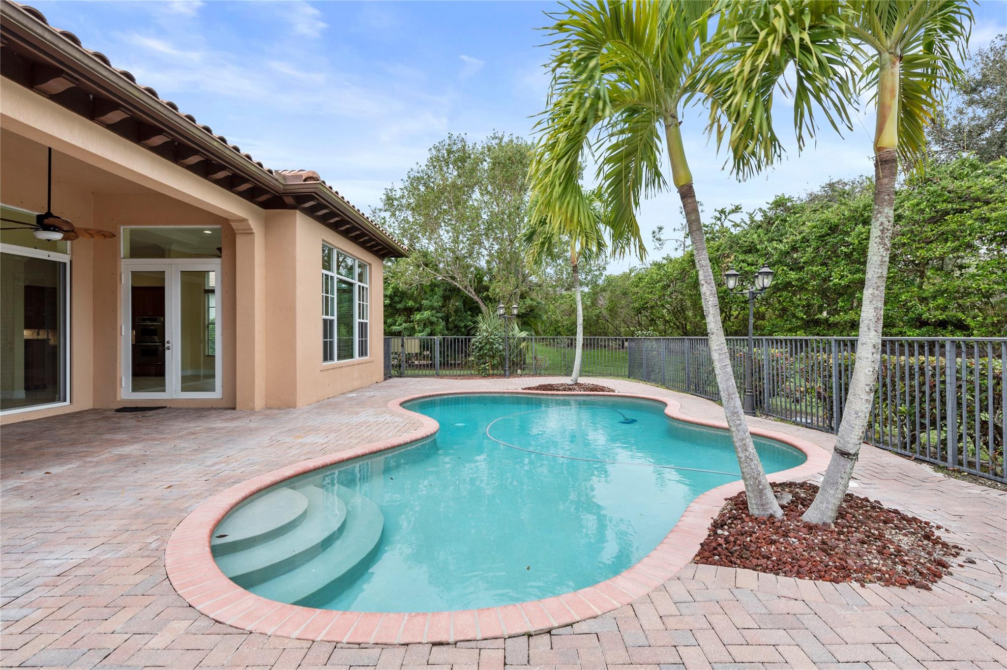 Private backyard pool area - great for entertainin