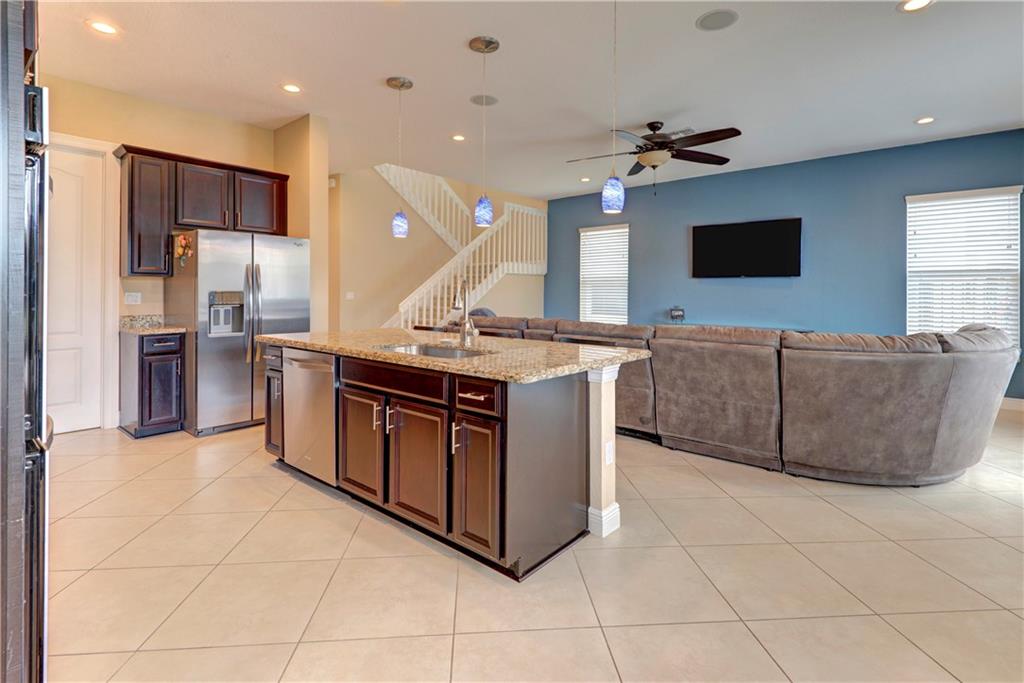 Kitchen over looking the Family Room