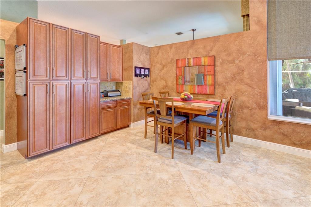 Pantry features sliding drawers.